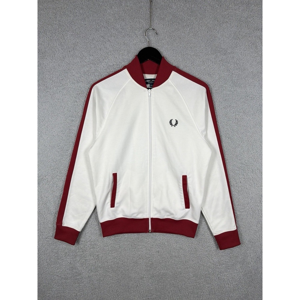Fred Perry Red/White Track Suit Jacket Full Zip Mens Size S